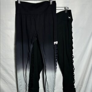 PINK Victoria's Secret Black and Gray Ombre Leggings
